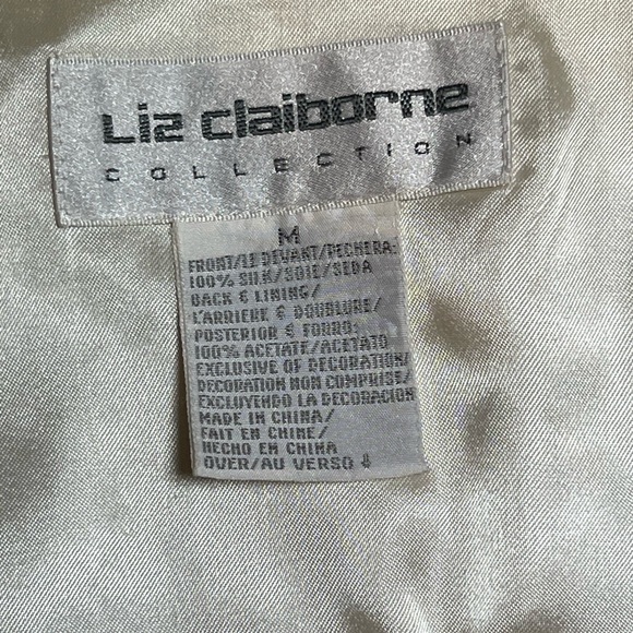 NWT Vintage Liz Claiborne 100% Silk Beaded Vest Glam Formal M - Picture 3 of 13